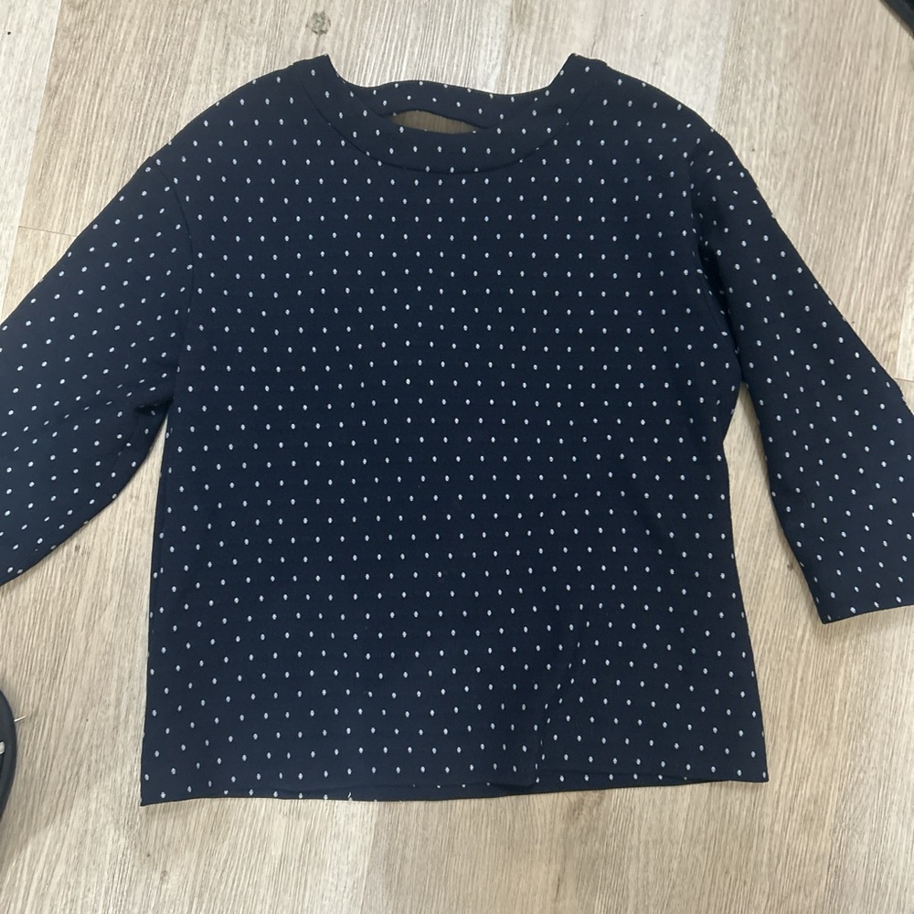 Navy Polka Dot Women's Blouse